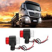 2pcs Mini Truck Wedge Lights, Red And White Alternating Sides