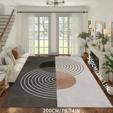 1pc Modern Abstract Geometric Pattern Area Rug, Ideal For Living Room, Bedroom, Cafe, Hotel Corridor - Multicolor - View 3