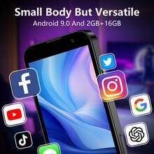 SOYES [Nuevo] Mini smartphone 3G. Doble ranura para tarjeta SIM, compatible con tarjetas TF para ampliar la memoria. Descarga aplicaciones mediante Wi-Fi. Pantalla táctil. Batería de 1000 mAh. 2 GB de RAM + 16 GB de almacenamiento. Sistema Android. Teléfono móvil. Smartphone pequeño. Ideal como regalo de Navidad o cumpleaños. Mini teléfono. - azul claro - Ver 4