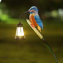 Felinar solar pentru păsări, lampă solară suspendată, decor de grădină cu statuie solară pentru păsări, felinar pentru păsări cu lumină solară, statuie pentru păsări în aer liber, lumină de peisaj pentru gazon, potrivit pentru gazon, curte, decor de balcon, grădină, iluminat de camping - Felinar pentru păsări cu energie solară - Vizualizare 1
