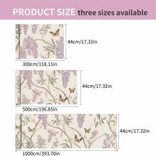 1卷优雅紫藤花卉自粘壁纸，乙烯基材质，防水可移除，即撕即贴，复古紫色花卉蝴蝶图案，美观的墙面装饰，适用于卧室、客厅、浴室家居墙面装饰、家具翻新贴纸 - 彩色 - 查看 4