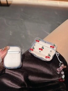 New Twisted Lace Glazed Cherry Earphone Case, Compatible With Apple 1/2/3/4/Pro/Pro2(Nd)/Pro(3rd) - Clear - View 6