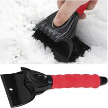 Premium Winter Car Snow Removal Tool – Durable ABS Plastic & Steel Ice Scraper With Ergonomic Handle For Scraping Snow, Ice & Frost, Compact & Easy To Store - Black - View 6