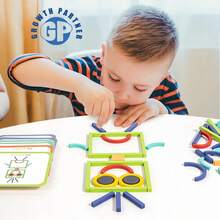 Children's Puzzle Montessori Early Education Creative Circle 3D Puzzle Sticks And Rings, Preschool Puzzle, Wooden Creative DIY Toy - Multicolor - View 2