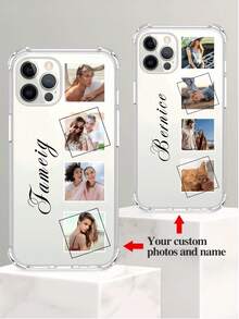 1 pieza Funda de teléfono personalizada compatible con iPhone 17, 16, 15, 14, 13, 12, 11 Plus Pro Max Pro, Galaxy, OPPO, Redmi, diseño de patrón DIY, cubierta protectora transparente anti-caída, adecuada como regalo de cumpleaños, aniversario, Acción de Gracias, Navidad, día de la boda o festivo para familiares, amigos, novia/novio
