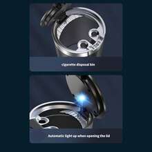 Cenicero de coche sin humo con tapa y luz LED, soporte para tazas de coche, cenicero para vehículos y uso en interiores - 1 - Ver 5
