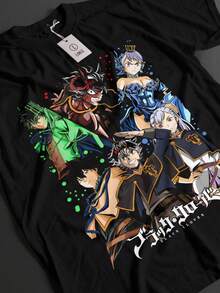 Black Clover Shirt Asta Tshirt Yuno-Shirt Noelle Top Luck Anime Demon Tee (1) - 黑色 - 查看 8