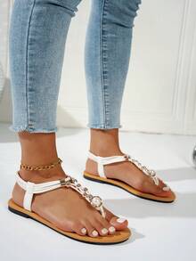 Summer New Flat Beach Thong Sandals For Women, Fashionable Versatile And Flattering For Outdoor Wear - Mustard Yellow - View 3