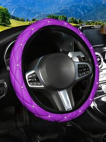 1 Stück PU-Leder Lenkradabdeckung in Kronenform, passend für 14,5-15 Zoll Lenkrad, universelles Auto-Zubehör, atmungsaktiv und rutschfest, warm im Winter und kühl im Sommer, langanhaltend, Damen-Innenraumdekoration - ohne Innenring, einfache Montage, passend für viele Automodelle - Stil A - Übersicht 6