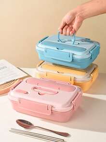 Leak-Proof 304 Stainless Steel Lunch Box With Spoon And Chopsticks - Durable, Easy To Clean Bento Box, Suitable For Students And Commuters - Multicolor - View 4