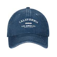 California Los Angeles EST 1926 Washed Vintage Baseball Cap - Classic Retro City Themed Snapback Hat, Outdoor Casual Streetwear Vacation Hat, Sunny West Coast Personality Chic Cap - 藏蓝色 - 查看 12