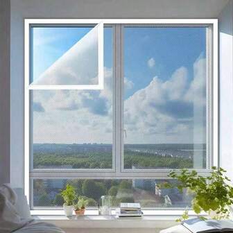 Sheer Gray Invisible High Transparency, White Minimalist Versatile Edge; Self-Adhesive, Women Can DIY In 5 Minutes. Stick, Press 2 Steps To Complete, No Residue When Removed, Can Be Quickly Installed And Uninstalled Even In Rental Homes. Open The Window At Night, Only Cool Breeze Comes In, No Mosquitoes.