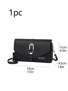 1pc Crossbody Mobile Phone Bag Women's Bag Hijab Fashion Shoulder Bag Women's Long Double-Layer Zipper Wallet Long Clutch Bag Large Capacity Simple Wallet Wallet Multi-Functional Multi-Card Slot Card Holder Mobile Phone Bag - Multicolor - View 2