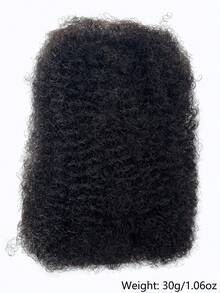 Cabello humano a granel tipo afro rizado para extensiones de rastas, 1 paquete de cabello a granel de color negro, cabello virgen brasileño para mujeres - Negro - Ver 4