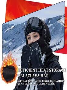 1pc Men's And Women's Universal Ski, Full Cover Scarf Neck, Suitable Warm Weather In Cold Seasons, Cycling Ski Hat, Scarf, Integrated Windproof And Cold-Proof, Thickened And Fleece Warm Cover - Multicolor - View 8