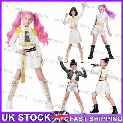 UK Kids K-Pop Inspired  Cosplay Costume Fancy Dress 2025 Xmas GIFTS  UK