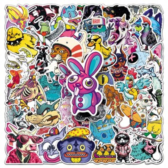 50 / 100st Tecknade djur-tema klistermärken, mobiltelefon klistermärken, objekt dekoration klistermärken mobiltelefon klistermärken, objekt dekoration klistermärken, anteckningsbok Material klistermärken estetiska klistermärken för klippbok journalföring vattenflaskor Laptop, Scrapbooking Tillbehör