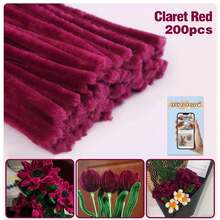 100/200pcs Bulk DIY Chenille Stem/Pipe Cleaner, Comes With Tutorial Video, 62 Colors Fluffy Chenille Craft Supplies For Handmade, Crafts, Art Decoration, Pom Poms