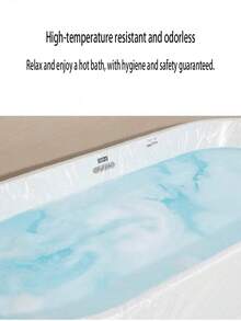 2/5/10个装一次性便携式浴缸盖，大号浴缸盖内衬塑料袋，适用于沙龙、家庭和酒店浴缸 - 透明 - 查看 2