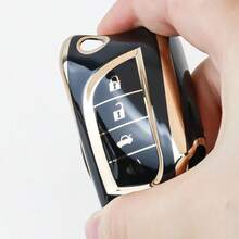 4-Button TPU Car Key Case With Keychain, Suitable For Land Cruiser, Tundra, Camry, RAV4, Highlander Smart Key Fob - 4 Buttons - View 7