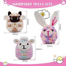 Beginner Llama MooMoo Floppy Crochet Kit Complete Amigurumi Starter Set With Video Tutorials - Multicolor - Ver 4