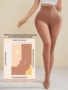 Women's Compression Pantyhose, Seamless High Waist Slimming Leggings, Body Shaping - Mocha Brown - View 5