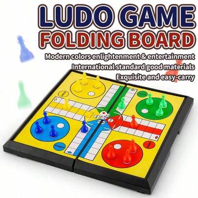 LUDO - Trò chơi xúc xắc cổ điển, phù hợp cho 2-4 người chơi, trò chơi bàn cờ tương tác, lý tưởng cho các buổi tối Giáng sinh, Halloween cùng gia đình.