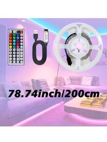 RGB Ambient LED Light Strip, 39.37-1181 Inch, USB Version, 44-Key Remote Control, Self-Adhesive Backing, Suitable For Bedrooms And Parties. - Multicolor - View 9