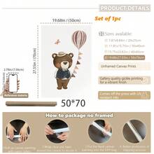 1pc Canvas Wall Art Retro Forest Theme Nursery Wall Art_Bohemian Style Nursery Decor Nursery Supplies Framed Nursery Wall Art Perfectly Suited For Children's Room Decor, Playroom Decor Children's Room Decor Nursery Decor, Playroom Decor, Preschool Decor, Girls' Bedroom Girls' Room Decor Children's Room Decor Boys' Bedroom Boys' Room Decor Girls' Bedroom Decor