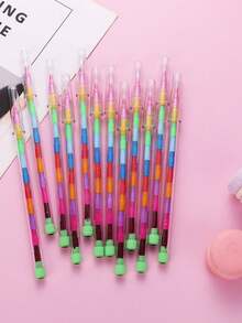 24 piezas de 11 colores de crayones de cera, suministros de dibujo coloridos, regalos para maestros, juegos de aula, rellenos de obsequios de fiesta, regalos de cumpleaños, premios y recompensas, obsequios de fiesta, rellenos de bolsas de fiesta, de vuelta a la escuela, Navidad, Halloween - Multicolor - Ver 7