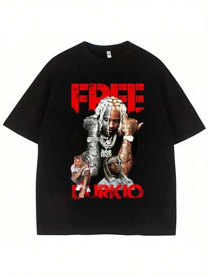 Camisetas de impresión de hip hop gratis para hombres, ropa vintage punk, camiseta de algodón casual de verano, streetwear