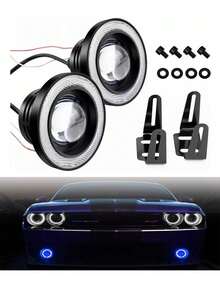 faros Led Ojo De Ángel Niebla 3.5 Pulgadas Auto Universal - Azul - Ver 1