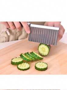 2件套不锈钢波浪形薯条切割器，土豆蔬菜切片器