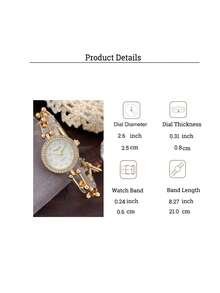 1pc Luxury British Style Quartz Round Dial Watch, Fashionable Ins Wristwatch, Ideal Gift, Year-End Promotion, Online Exclusive