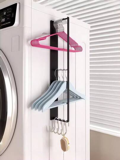 High-Quality Magnetic Wall-Mounted Clothes Rack, Suitable For Washing Machines, Easy To Install And Use, An Ideal Choice For Home Essentials. The Magnetic Clothes Rack Provides A Shelf, Drying Rack, And Bathroom Storage Partition Without The Need For Drilling. They Are Wall-Mounted Or Magnetic Bathroom Garment Hanging And Storage Racks.