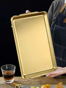 Bộ 3/2/1 khay, khay nướng BBQ Hàn Quốc bằng thép không gỉ, đĩa ăn tối, đĩa nướng BBQ, khay phục vụ, khay đựng thức ăn, khay tiệc, khay tráng miệng, khay bánh, khay đựng trái cây, khay ăn nhẹ, đồ dùng nhà bếp. - xám - Xem 5