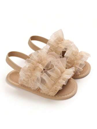Soft Lace Breathable Infant Girl Prewalker Shoes, 0-12 Months, Summer