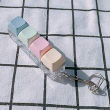 1pc Finger Spinner Keychain - Silent Keyboard Finger Toy, Suitable For Office And Library, Adjustable Click Sound, Quietly Relieve Stress And Improve Focus - Multicolor - View 9