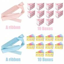 10/20 Piezas Cajas de regalo con forma de pastel de cumpleaños Cajas de papel triangulares para pasteles Contenedores con cinta Cajas de fiesta de color rosa y azul de dibujos animados para decoración de mesa, regalos de boda, baby shower y fiestas de cumpleaños - Multicolor - Ver 18