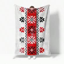 Cross Stitch Blanket Wool Throw Soft Warm Cushion Cover Decorative Bed Sofa Throw Pillow Gift.Jpg - White - View 1