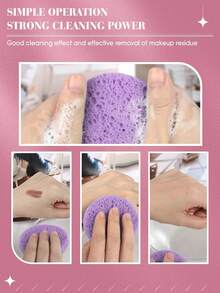 5 piezas de borlas de limpieza facial en polvo, limpieza profunda y multifuncional - Multicolor - Ver 3