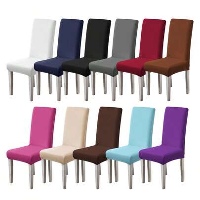 1/2/4/6 piezas Fundas de silla de unicolor, Fundas de silla de comedor, Fundas elásticas para silla de cocina/comedor, Removibles y lavables, Adecuadas para uso doméstico, hotelero y de fiesta