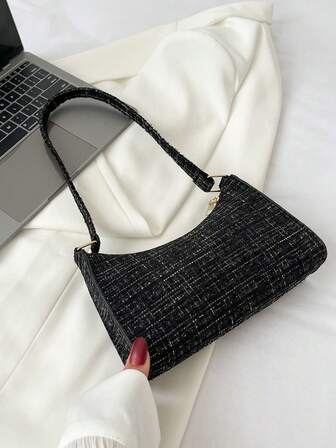 Colorblock Minimalist Chic Shoulder Bag For Women, Casual Daily Work Commute