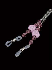 1pc Pearl Beaded Fashion Glasses Chain Necklace Strap Holder - Multicolor - View 6