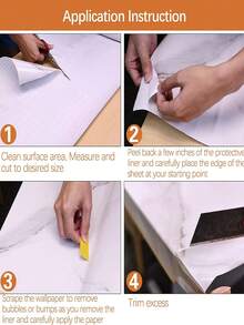 1pc Black Marble Pattern Self-Adhesive Kitchen Sticker, Nordic Minimalist Waterproof Oil-Proof Glossy Kitchen Countertop Stove Cover, Cabinet Drawer Anti-Fouling Wallpaper - Black - View 10