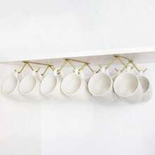 Tavery Gancho Para Gabinete Portavasos - Estante Colgante Para Tazas De Cafe Para Cocina Debajo De Los Gabinetes Colgadores De Metal Organizador Estante Utensilio De Almacenamiento 7 68X4 7X2 10 Oro - 3+Aire - Ver 1