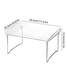 Organizador de mesa em acrílico transparente, com design dobrável de camada única/dupla para economizar espaço, prateleira retangular resistente, ideal para escritório em casa, dormitório estudantil, cozinha e banheiro, armazenamento multiuso para copos, artigos de papelaria e cosméticos, superfície fácil de limpar, estilo minimalista e durável. - Multicolorido - Ver 10