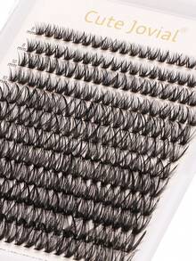 Miss Wink 50D Fluffy Natural 3D Individual Eyelash Extensions 8-16mm Mixed 0.05mm/0.07mm C/D Curl, 12 Rows 240 Lashes, Waterproof, Soft, Lightweight, Handmade, For Light/Full Makeup, Everyday Wear, Parties, Events