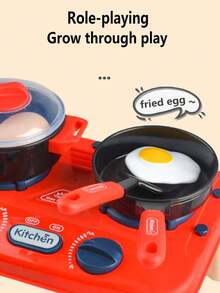 1 Set Children's Kitchen Cooking Role-Playing Toy Stove With Lights And Sound Effects. Suitable For Girls' Role-Playing Cooking. A Great Parent-Child Interactive Holiday Gift.