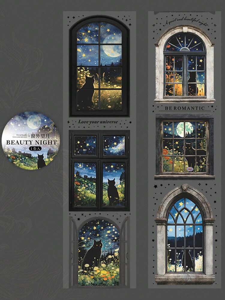 لفة واحدة من ملصقات الليل المظلم لكتيب المناظر الطبيعية المصغرة، ملصقات مناسبة للمناظر الطبيعية المصغرة والأغراض الشخصية كالحقائب والكمبيوتر والأكواب والهواتف والأثاث والجدران والخوذات والأبواب والأسرة والأدوات الموسيقية والفصول الدراسية والأجهزة المحمولة والدراجات النارية والمستلزمات المدرسية والإكسسوارات المعلمين - متعدد الألوان - مشاهدة 13